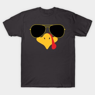 Cool Turkey Face With Sunglasses Funny Thanksgiving for Men T-Shirt